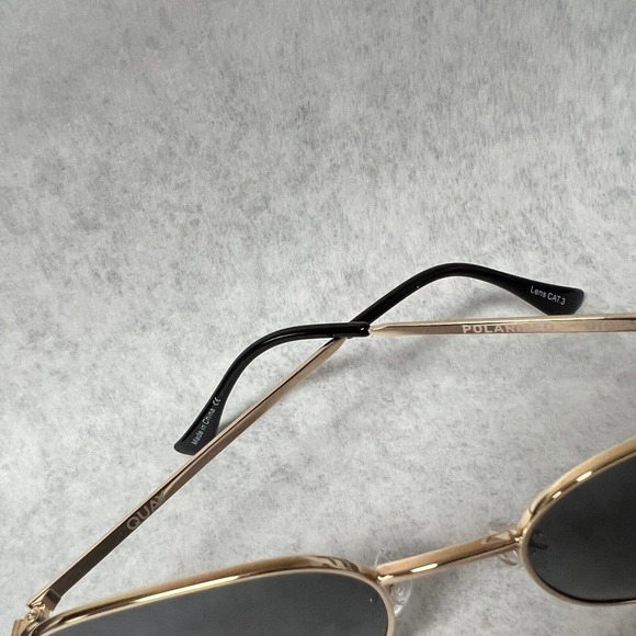 Quay x Love Island Big Time Round Sunglasses Gold Smoke Polarized Lightweight - Picture 7 of 8